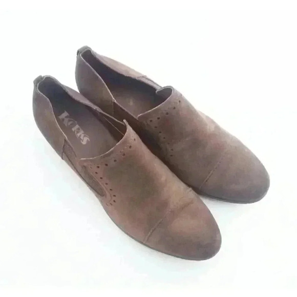 Korks Womens Gertrude Slip On Shoes Dark Brown Perforated Cap Toe 10 M - Picture 1 of 8